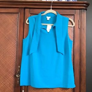 NWT J Crew Sleeveless Tie Neck Blouse